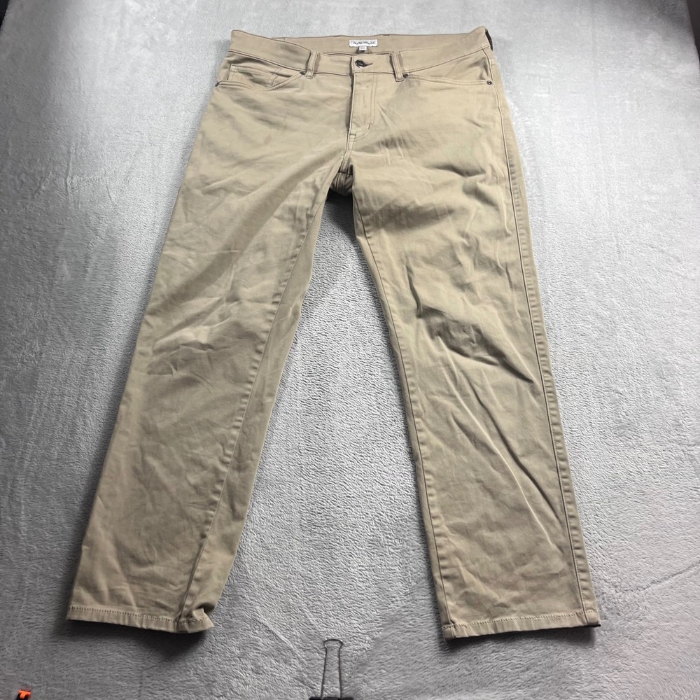 Peter Millar Signature Sateen Classic Fit Khaki Pants Mens 34/32 Stretch Chino